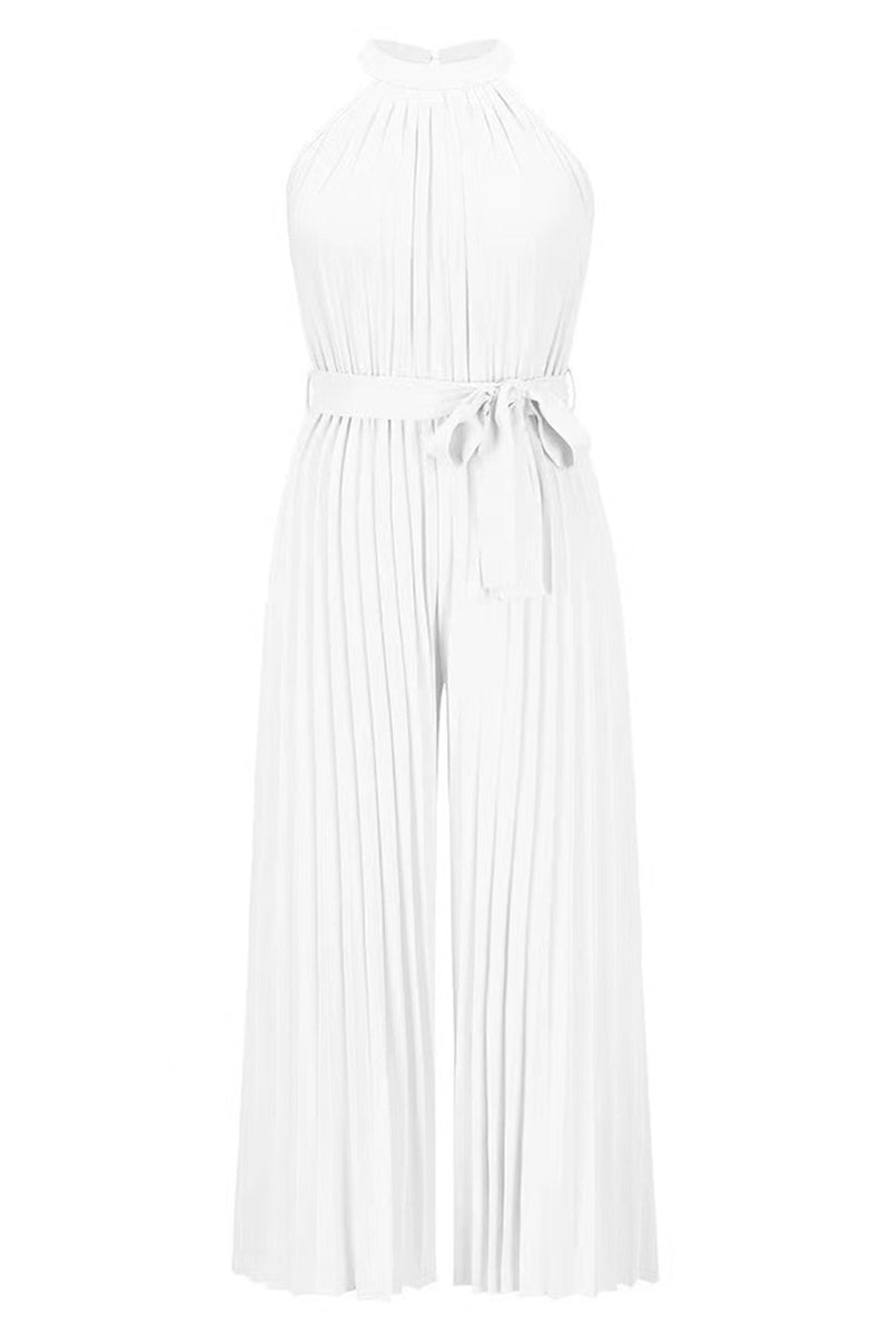 LB | Casual Simplicity Solid Frenulum Pleat Halter Luźne kombinezony (6 kolorów)
