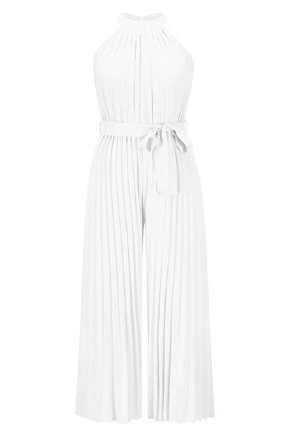 LB | Casual Simplicity Solid Frenulum Pleat Halter Luźne kombinezony (6 kolorów)