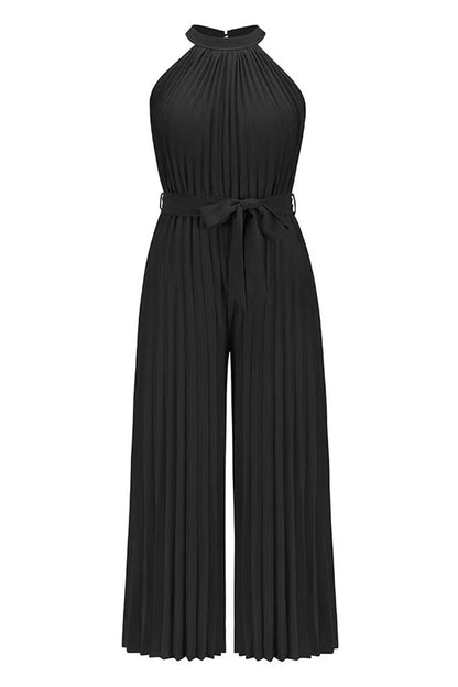 LB | Casual Simplicity Solid Frenulum Pleat Halter Luźne kombinezony (6 kolorów)