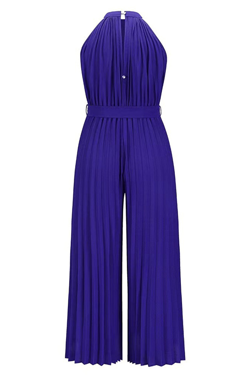 LB | Casual Simplicity Solid Frenulum Pleat Halter Luźne kombinezony (6 kolorów)