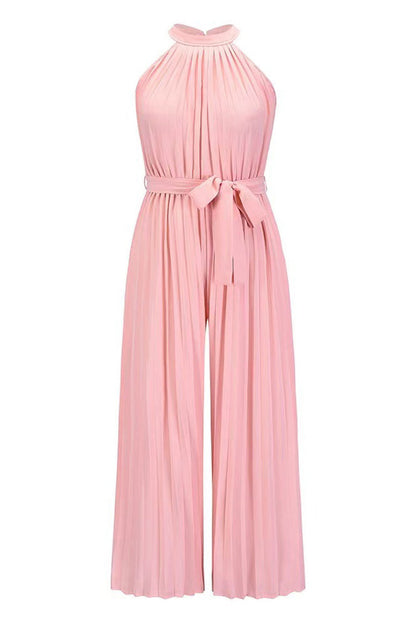 LB | Casual Simplicity Solid Frenulum Pleat Halter Luźne kombinezony (6 kolorów)