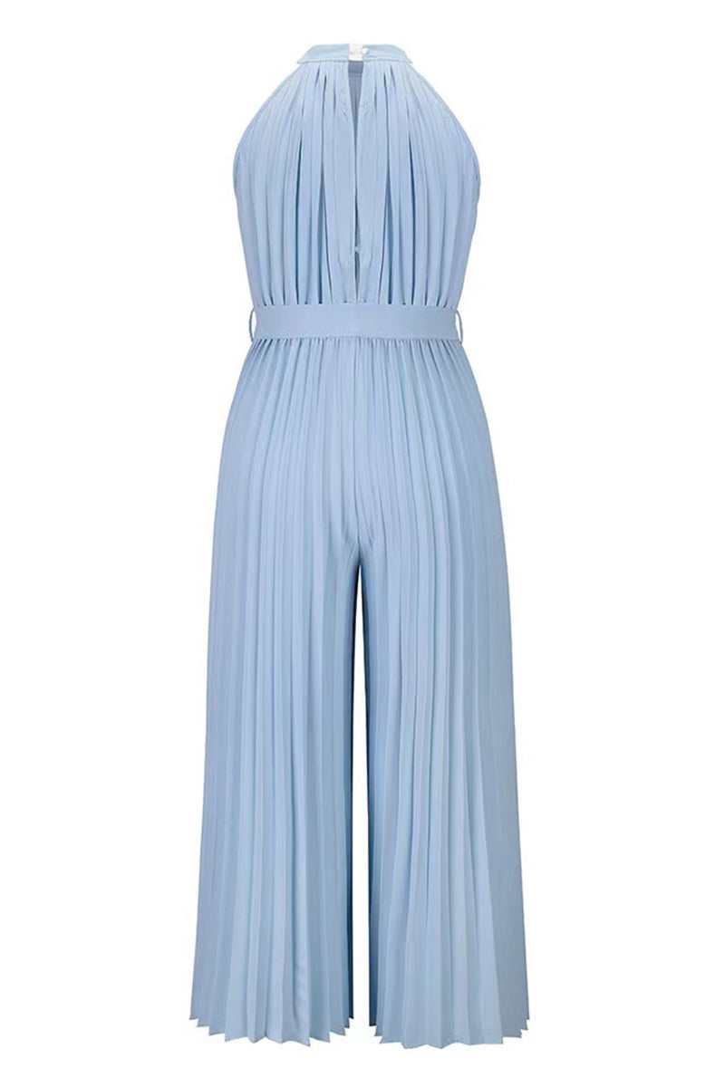 LB | Casual Simplicity Solid Frenulum Pleat Halter Luźne kombinezony (6 kolorów)