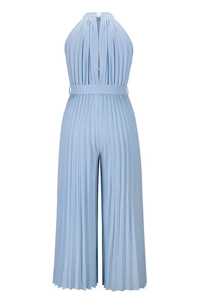 LB | Casual Simplicity Solid Frenulum Pleat Halter Luźne kombinezony (6 kolorów)