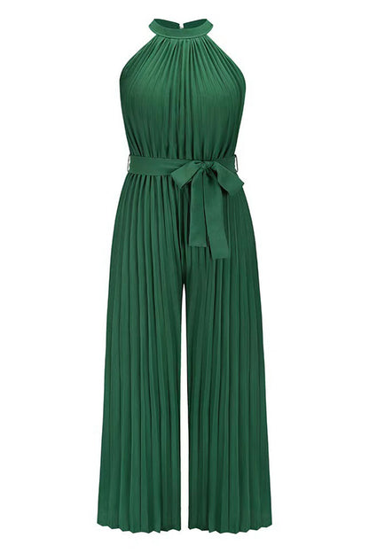 LB | Casual Simplicity Solid Frenulum Pleat Halter Luźne kombinezony (6 kolorów)