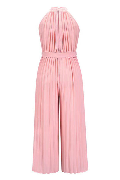 LB | Casual Simplicity Solid Frenulum Pleat Halter Luźne kombinezony (6 kolorów)