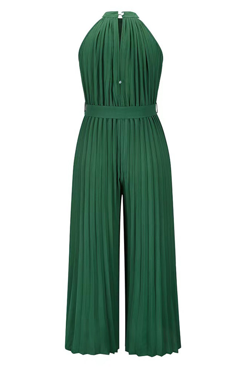 LB | Casual Simplicity Solid Frenulum Pleat Halter Luźne kombinezony (6 kolorów)