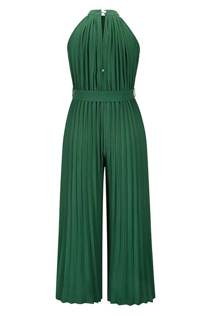 LB | Casual Simplicity Solid Frenulum Pleat Halter Luźne kombinezony (6 kolorów)