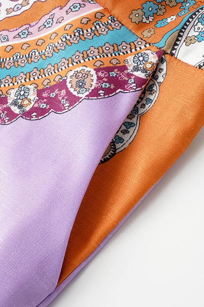 LB | Casual College National Totem Print Patchwork Wędzidełko O Neck Luźne kombinezony (3 kolory)