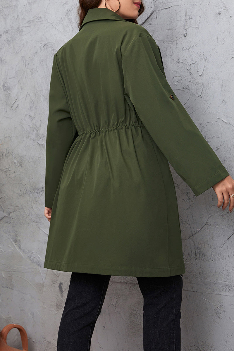 LB | Casualowy płaszcz z kołnierzem typu wędzidło Plus Size