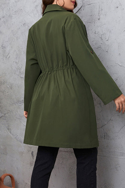 LB | Casualowy płaszcz z kołnierzem typu wędzidło Plus Size