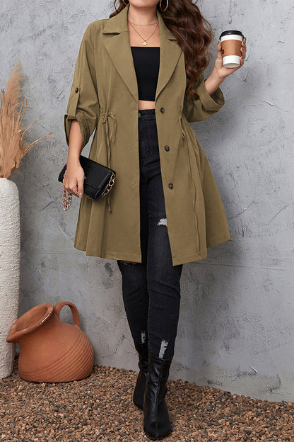 LB | Casualowy płaszcz z kołnierzem typu wędzidło Plus Size