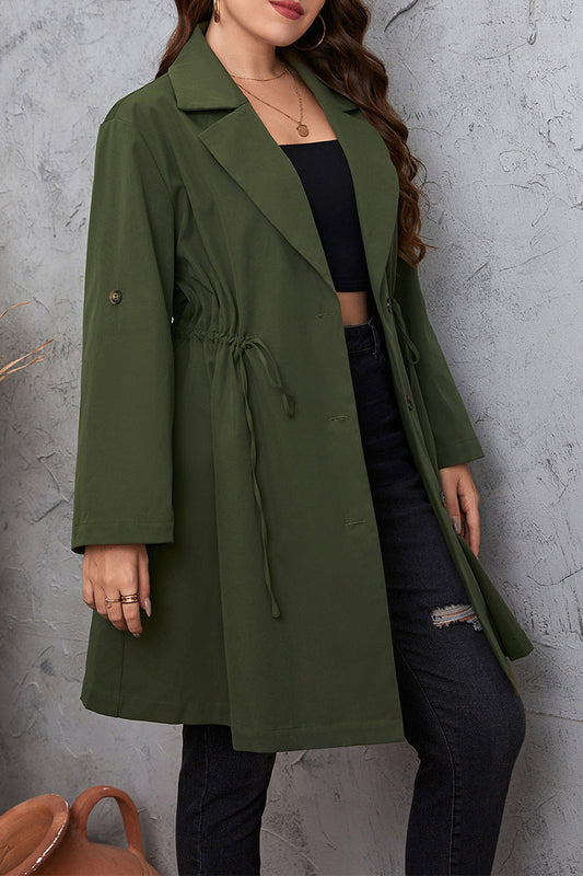 LB | Casualowy płaszcz z kołnierzem typu wędzidło Plus Size
