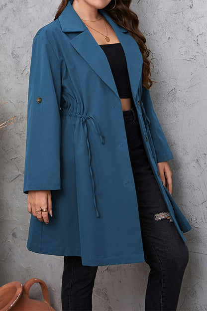 LB | Casualowy płaszcz z kołnierzem typu wędzidło Plus Size