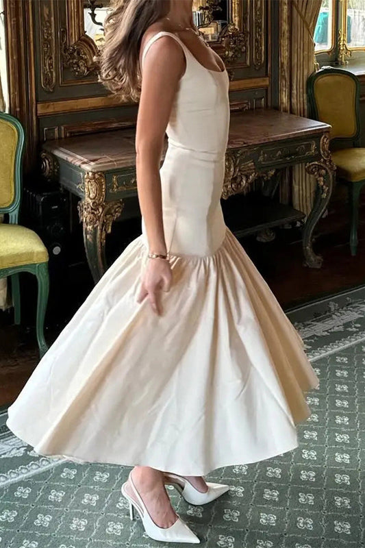 LB | Elegancka sukienka midi z falbanką