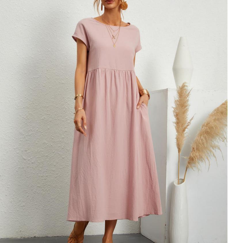 LB | Elegancka sukienka midi o luźnym kroju