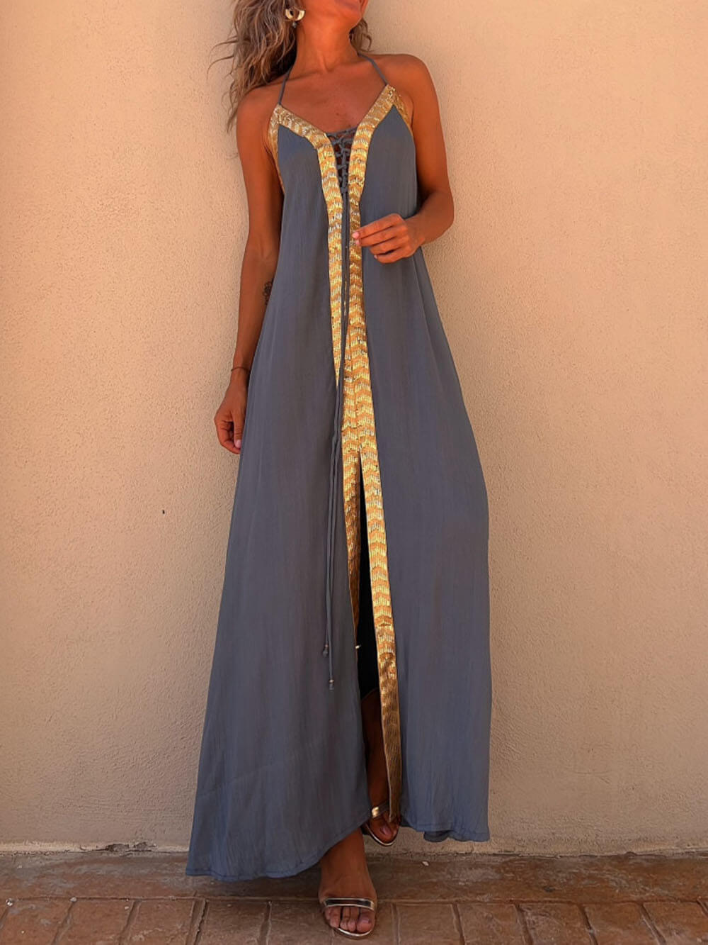 LB | Neckholder Casual Resort Maxi Dress