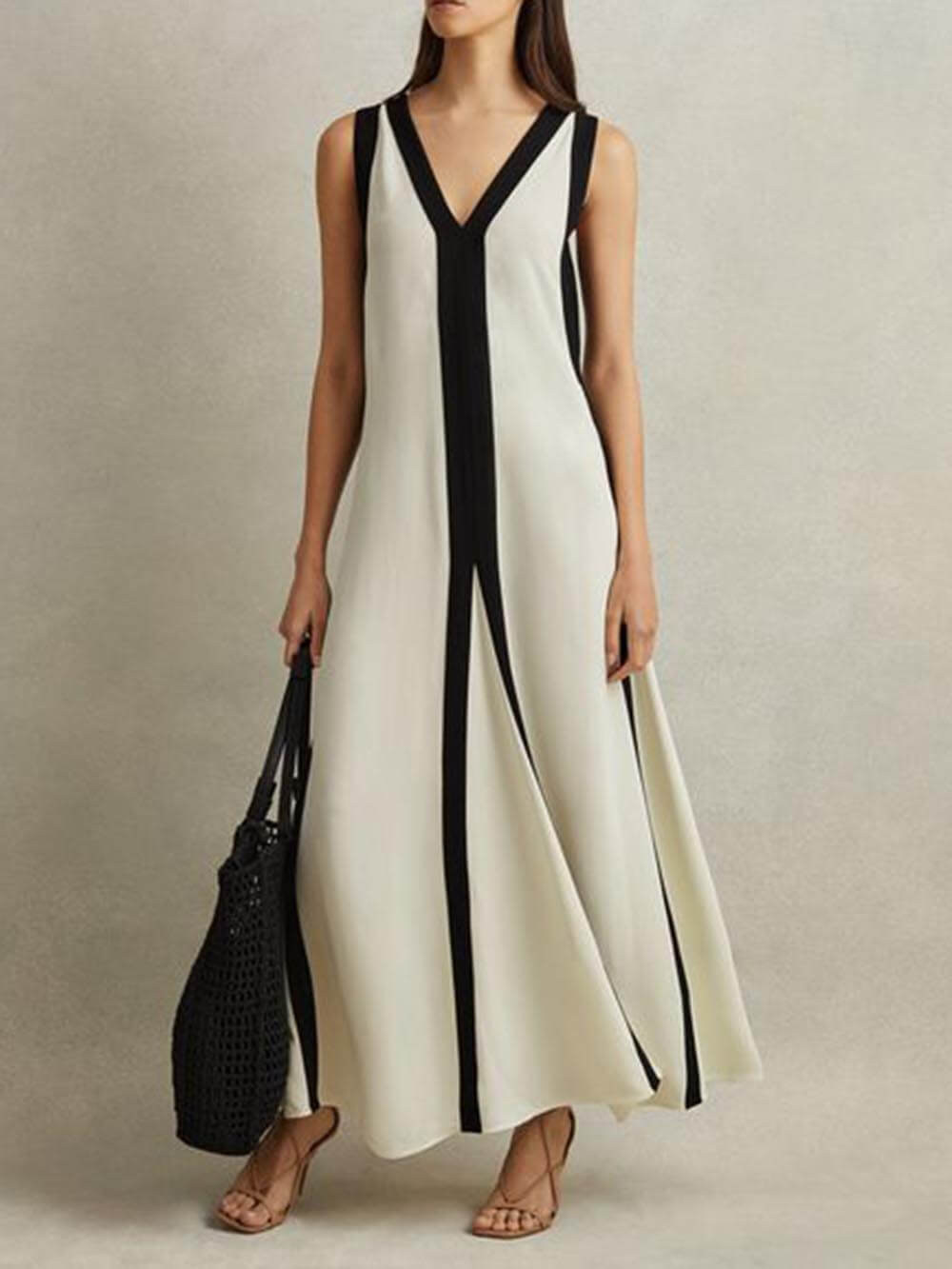 LB | Odwracalna sukienka maxi w kształcie litery A w stylu Colorblock