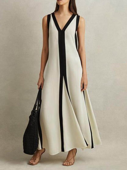 LB | Odwracalna sukienka maxi w kształcie litery A w stylu Colorblock