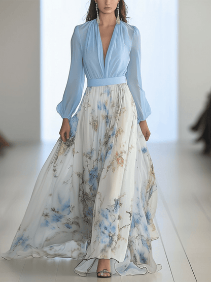 LB | Elegancka sukienka maxi w kwiaty