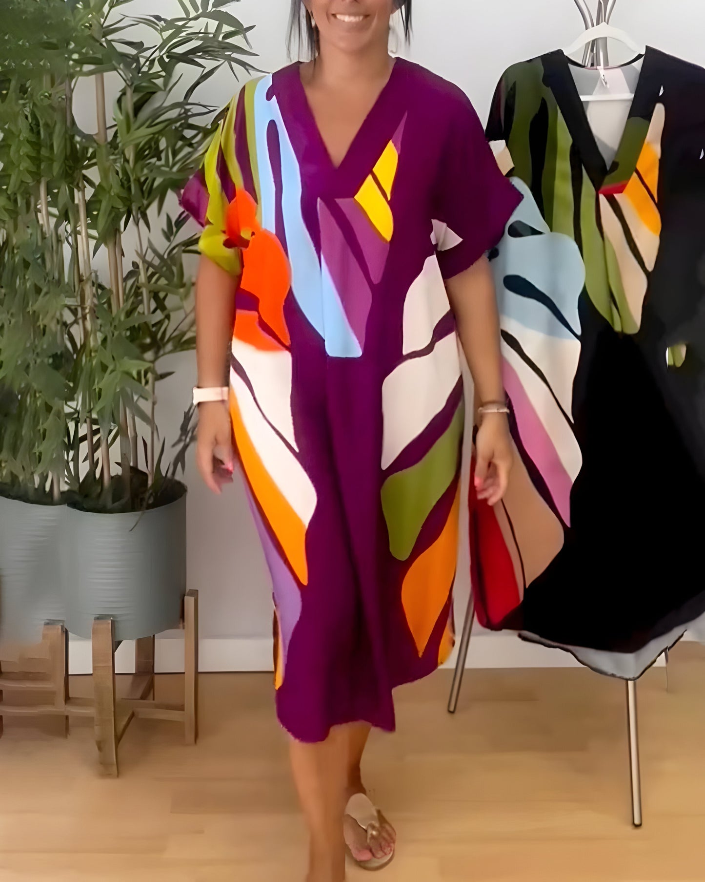 LB | Colorblock Art Midi Dress