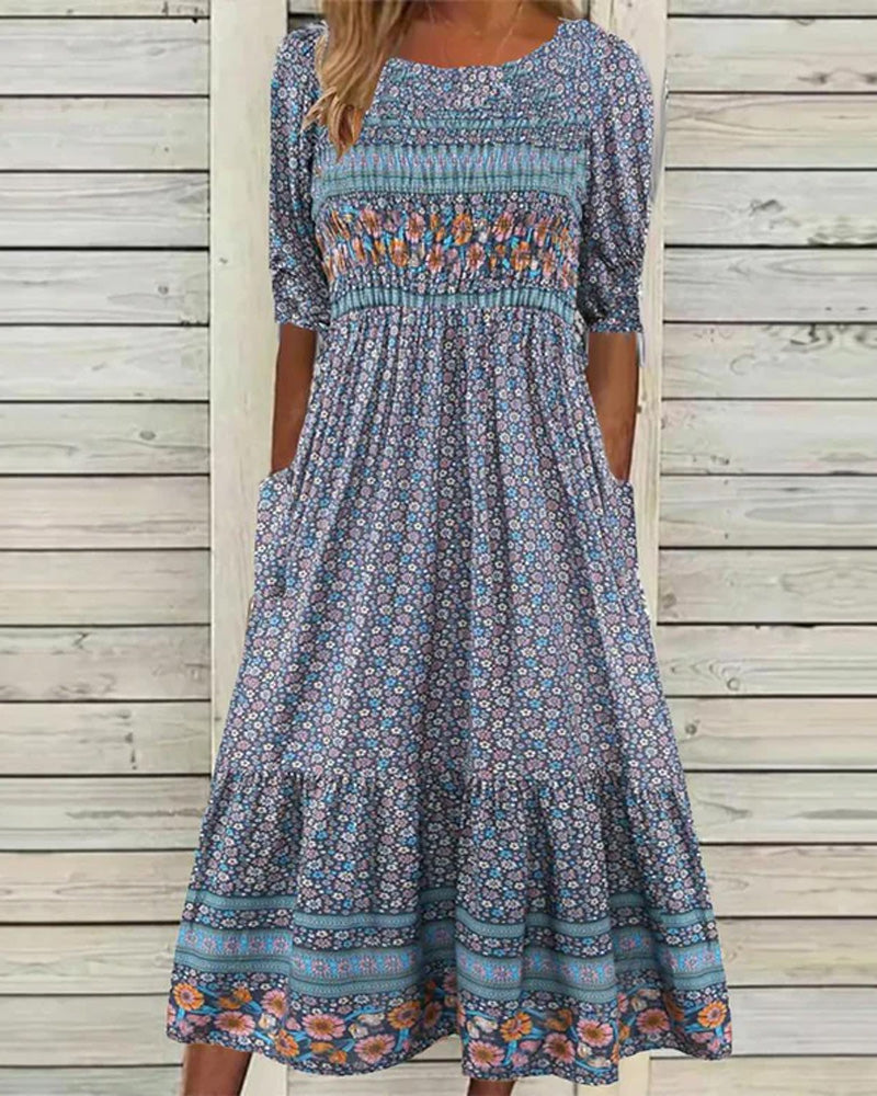 LB | Sukienka maxi z frędzlami w stylu boho