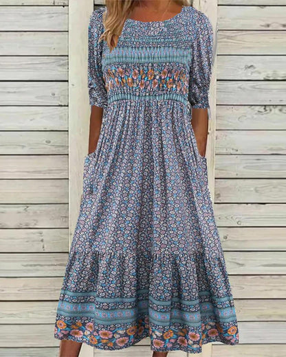 LB | Sukienka maxi z frędzlami w stylu boho