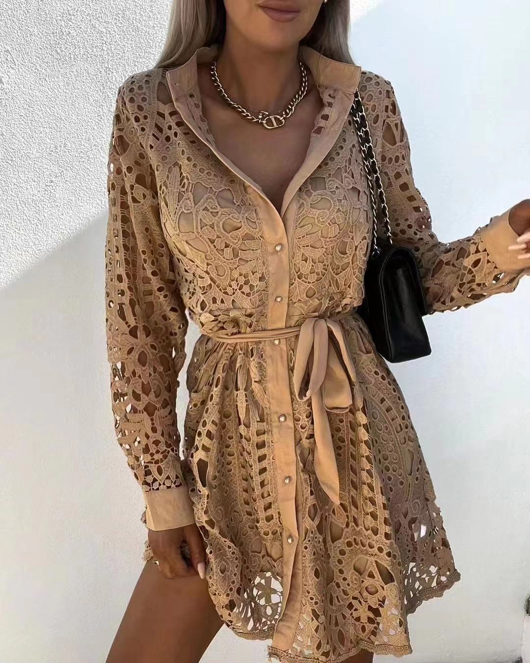 LB | Moda Temperament Koronkowa sukienka mini