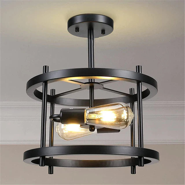Vintage - drewniana lampa sufitowa