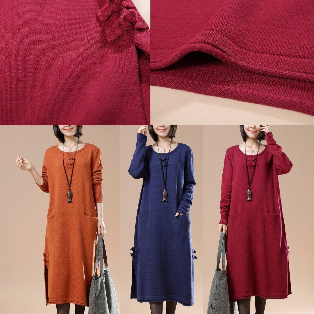 LB | Nowa czerwona dzianinowa sukienka maxi plus size długi sweter