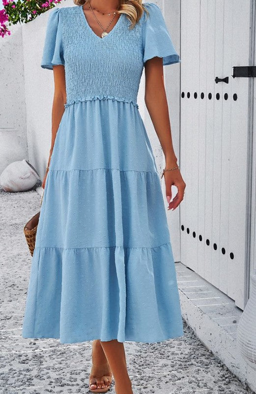 LB | Smocked midi dress