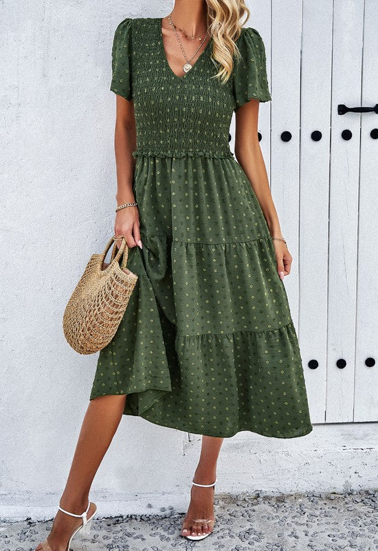 LB | Smocked midi dress