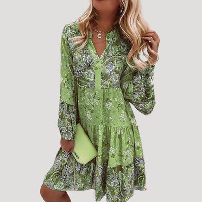 LB | Damska letnia sukienka midi boho w kwiaty