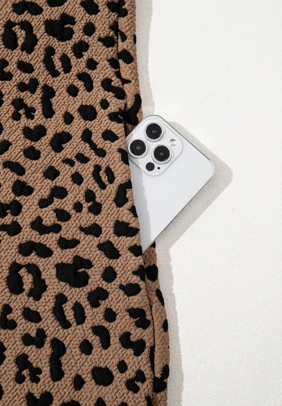 LB | Leopard Johnny Collar Sukienka mini bez rękawów