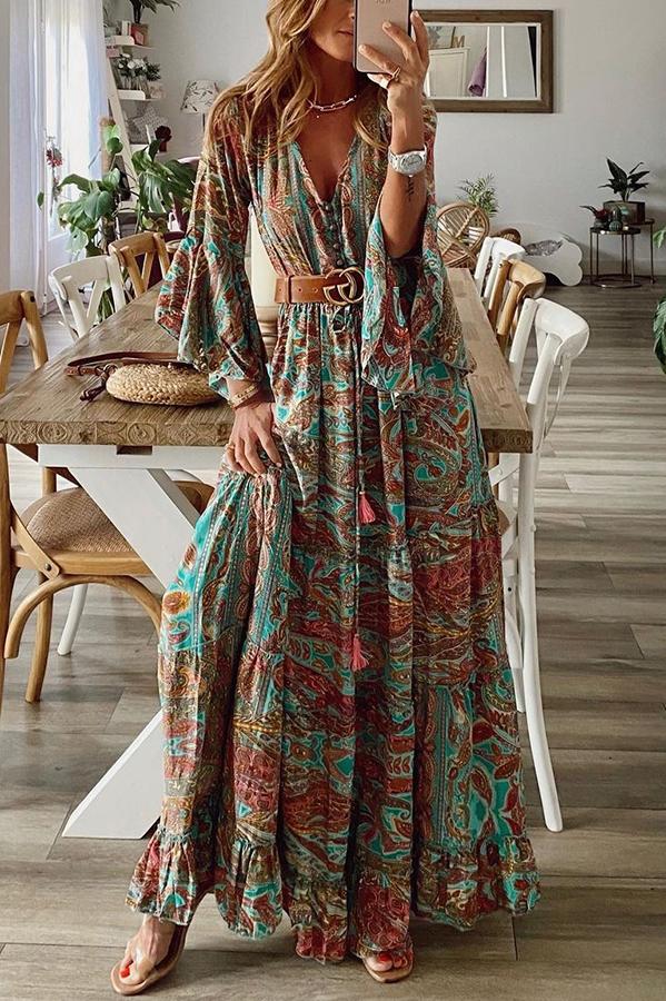LB | Down The West Coast Bohemia Print Maxi Dress