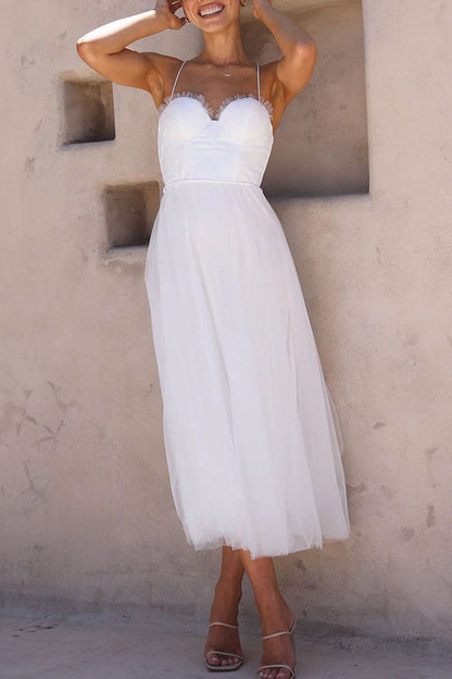 LB | Sukienka midi Bustier z tiulu