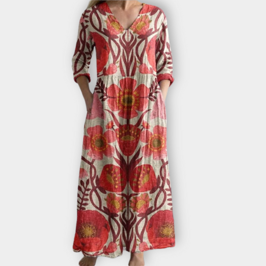 LB | Boho maxi sukienka z miękkiego materiału premium
