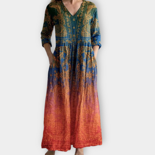 LB | Boho maxi sukienka z miękkiego materiału premium