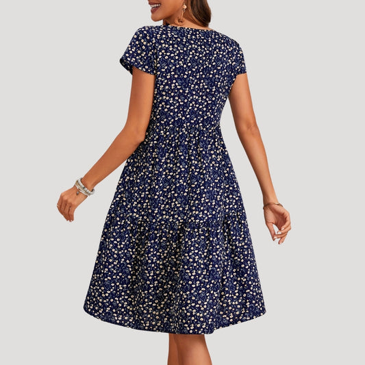 LB | Letnia sukienka midi w kwiatowy print dla kobiet