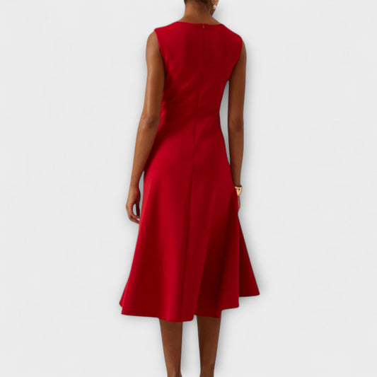 LB | Juliette™ - Elegancka drapowana asymetryczna sukienka midi