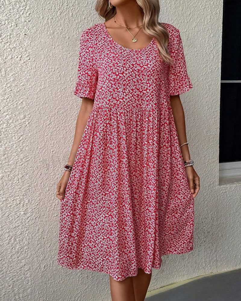 LB | Floral Flutter Midi Dress