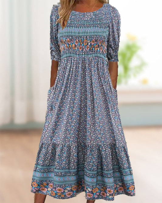 LB | Sukienka maxi z frędzlami w stylu boho