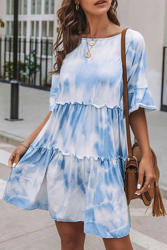 LB | Omyke Urocza sukienka midi w kolorze tie-dye