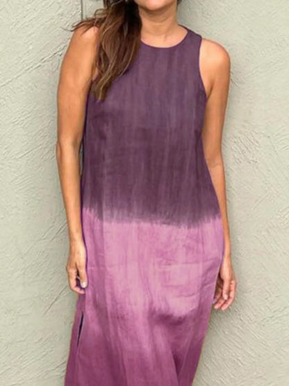 LB | Full Size Gradient Tank Midi Dress bez rękawów Plus Size