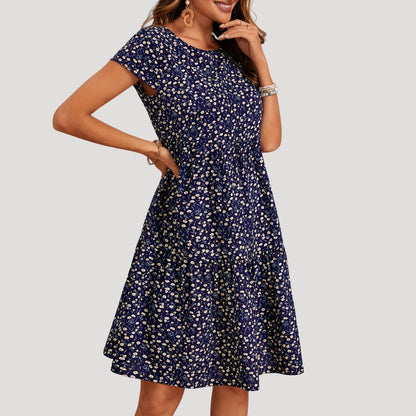 LB | Letnia sukienka midi w kwiatowy print dla kobiet