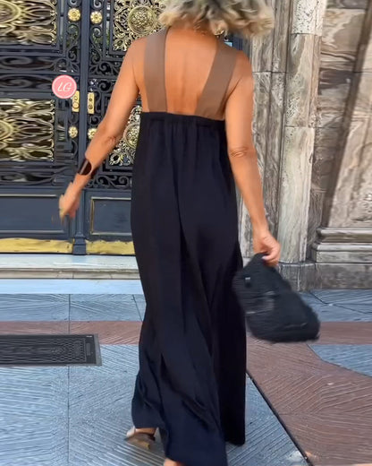 LB | Elegancka sukienka maxi z dekoltem w szpic na specjalne okazje