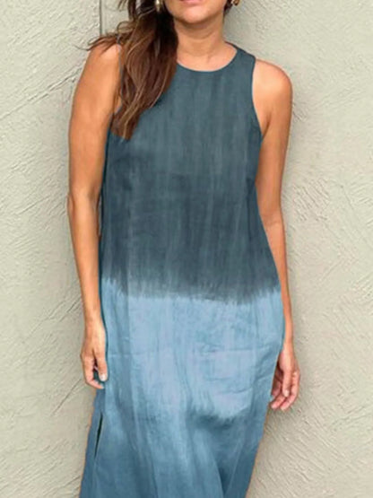 LB | Full Size Gradient Tank Midi Dress bez rękawów Plus Size