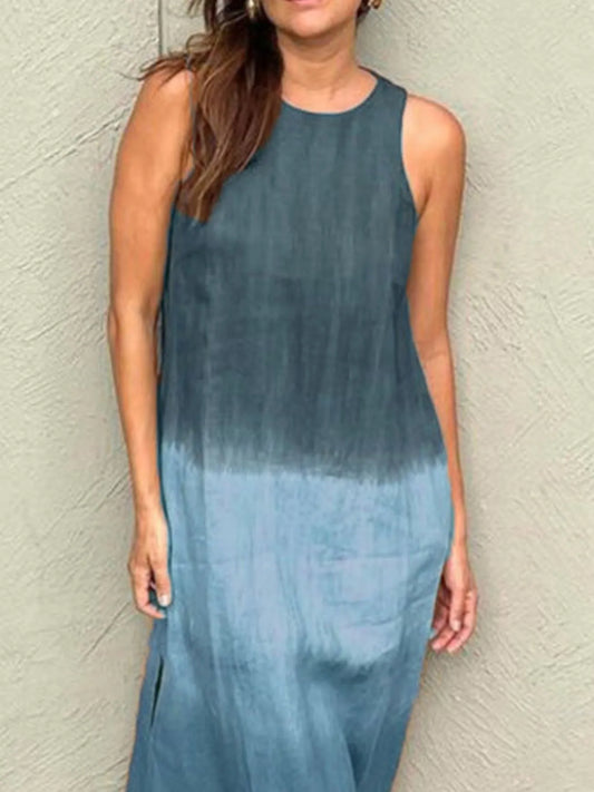 LB | Full Size Gradient Tank Midi Dress bez rękawów Plus Size