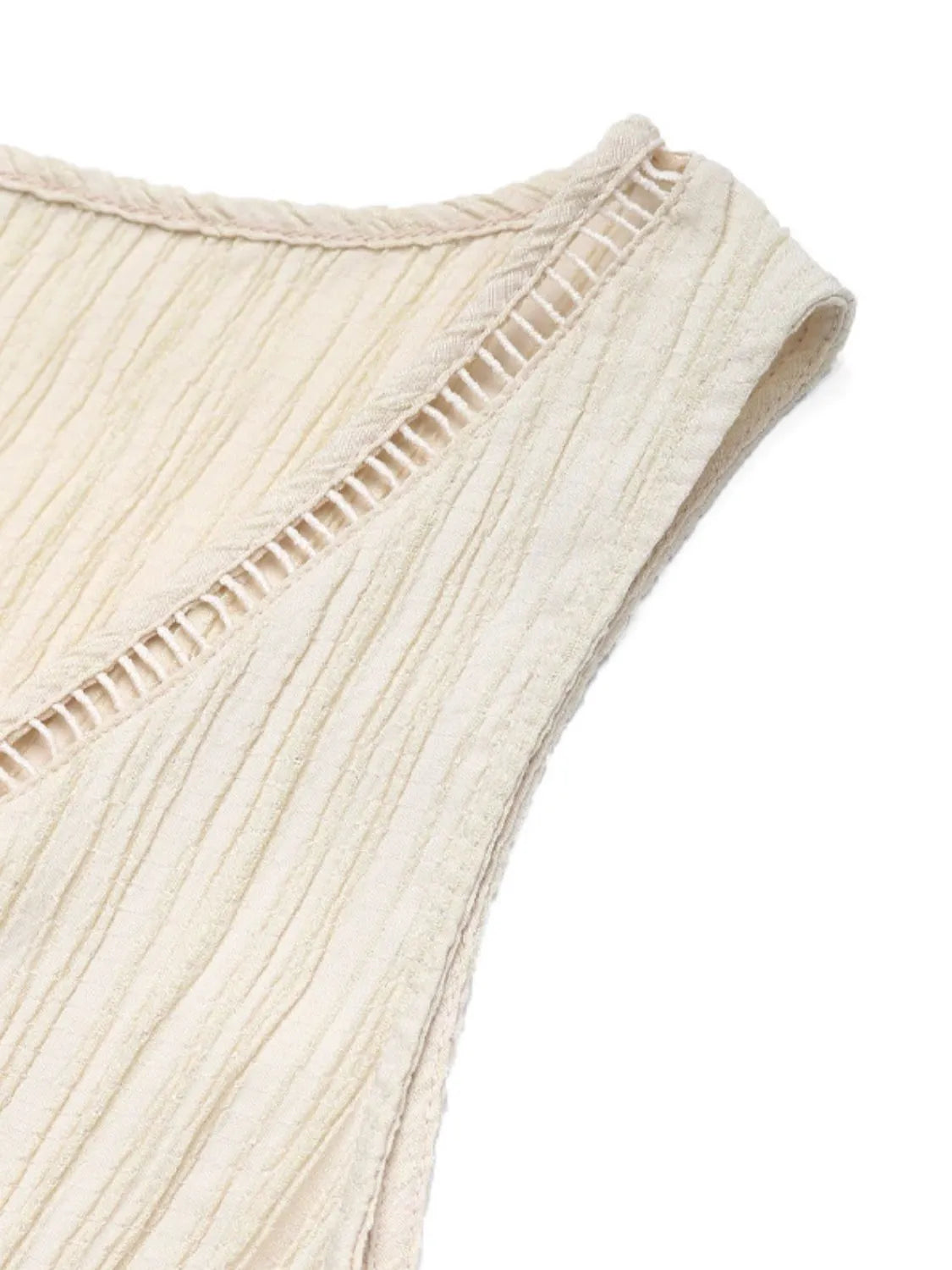 LB | Ozdobny guzik V-neck Sukienka midi tank bez rękawów