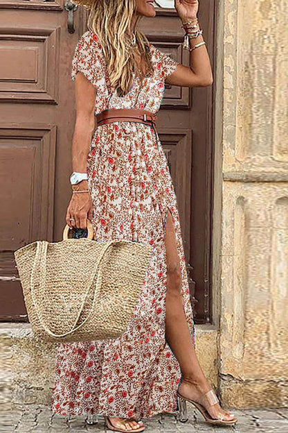 LB | Sukienka maxi z krótkim rękawem w stylu boho