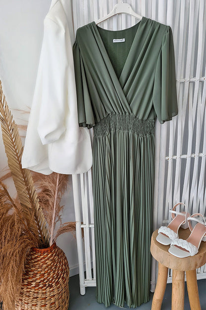 LB | Kombinezon Delightful Day Smocked waist z plisowaną szeroką nogawką